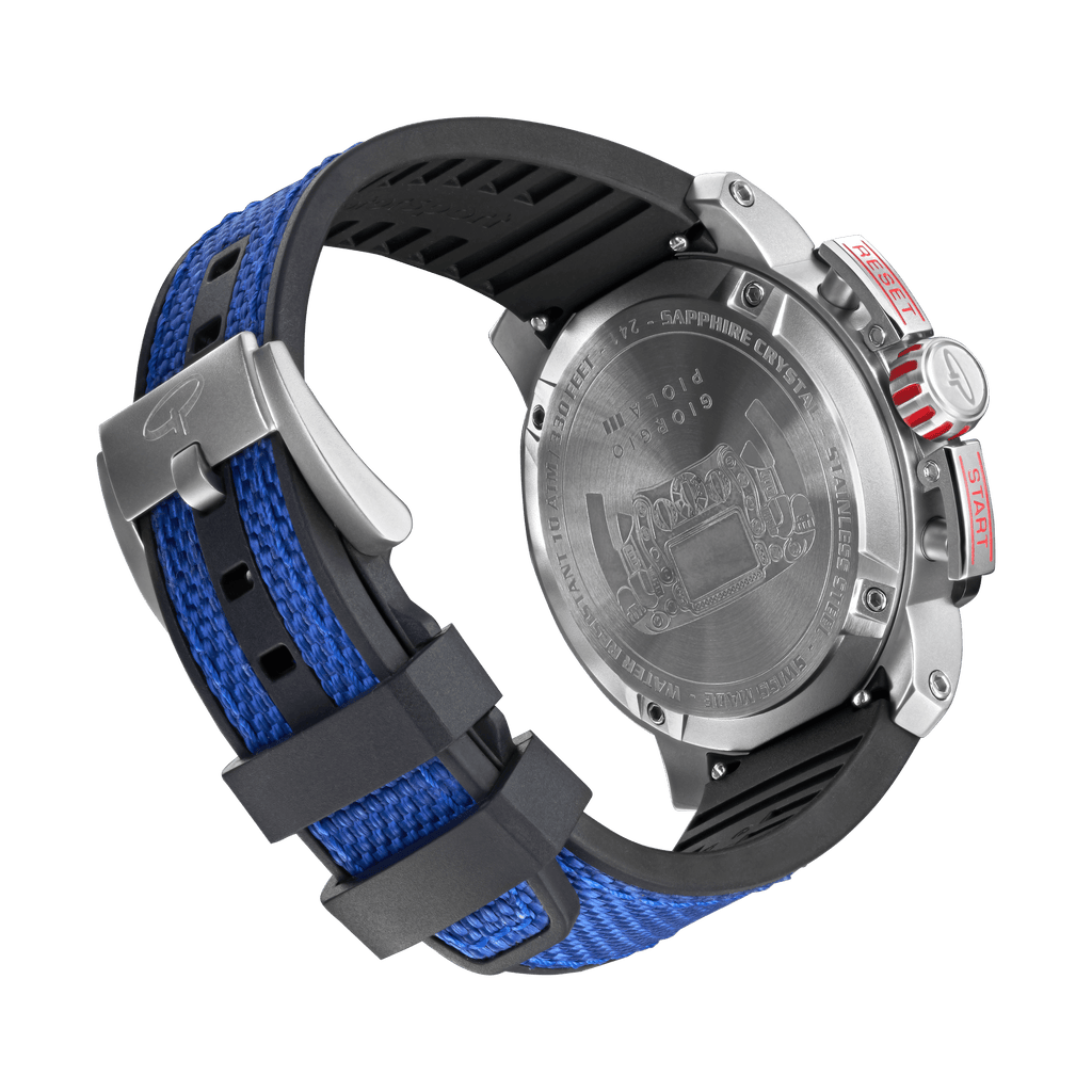 Torque Blue Stainless Steel Swiss Sport Chrono Watch