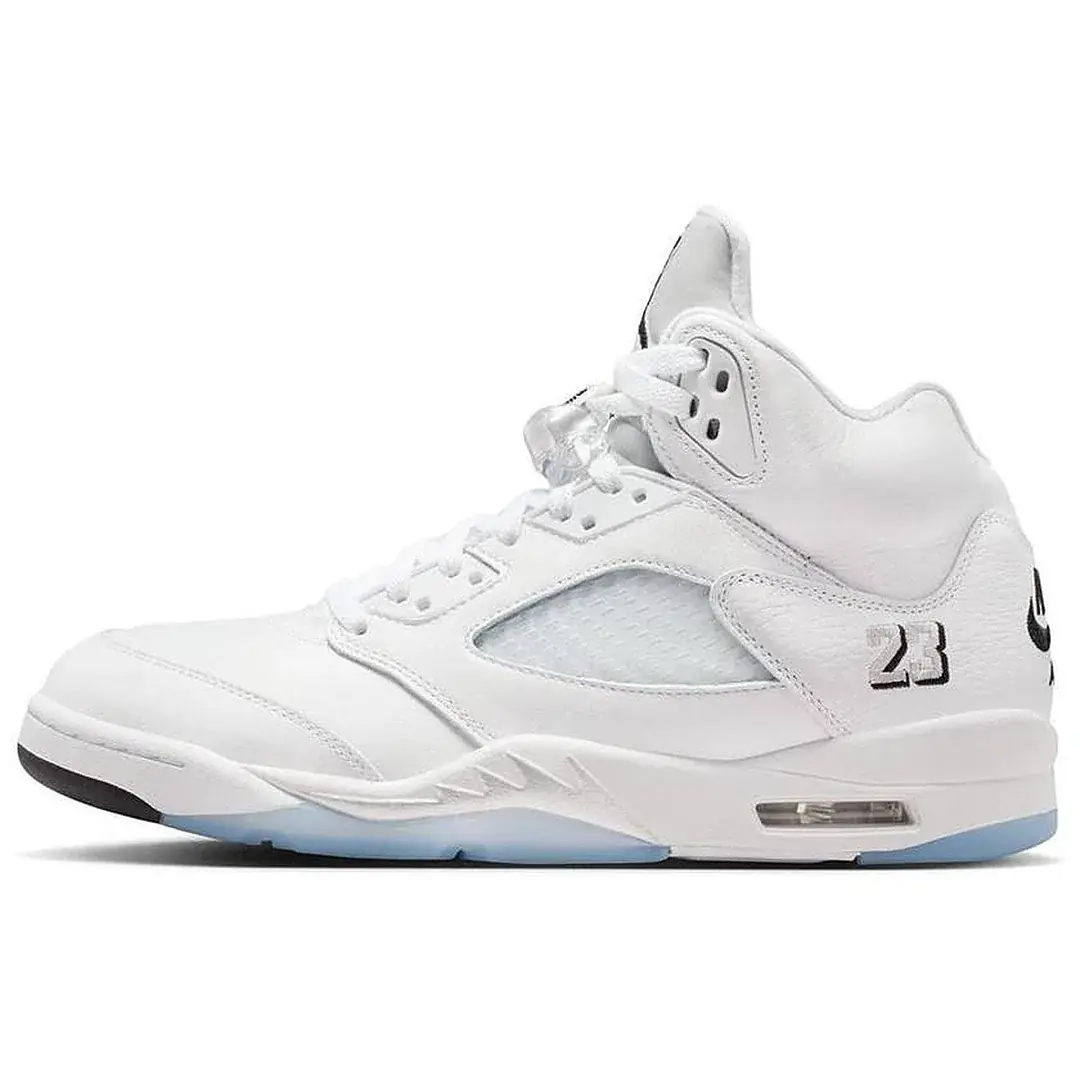 Air Jordan Mens 5 Retro - White Metallic