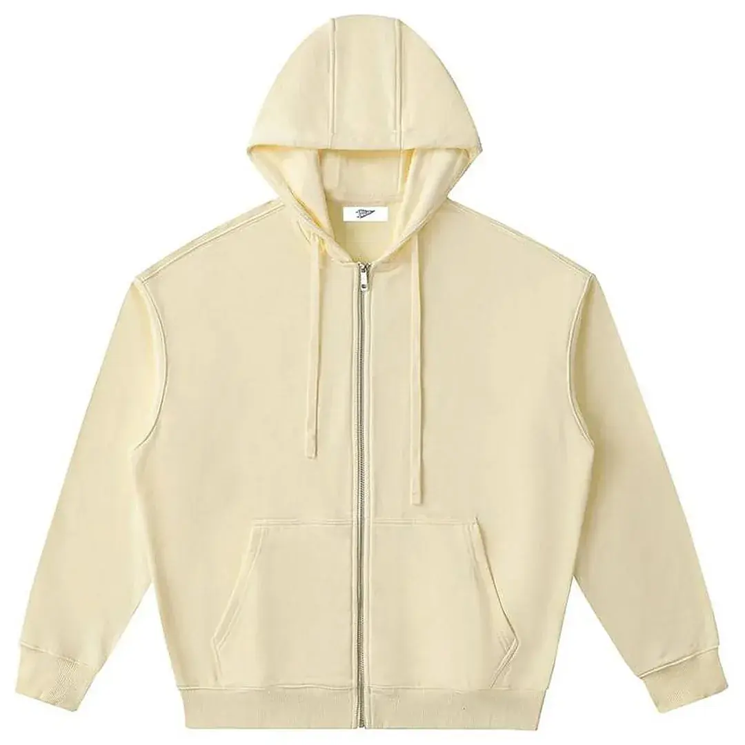 Drop-Shoulder Zip Up Hoodies
