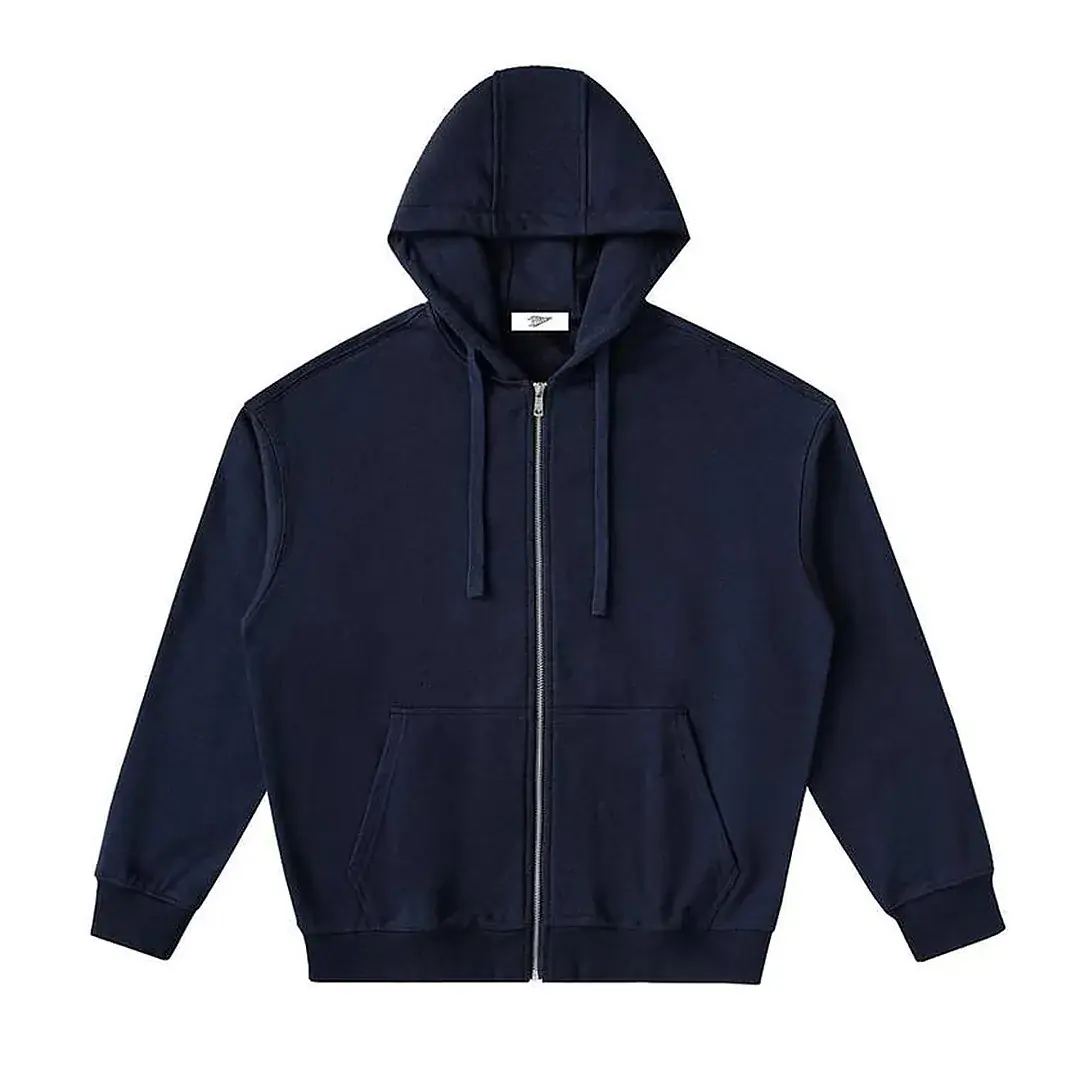 Drop-Shoulder Zip Up Hoodies