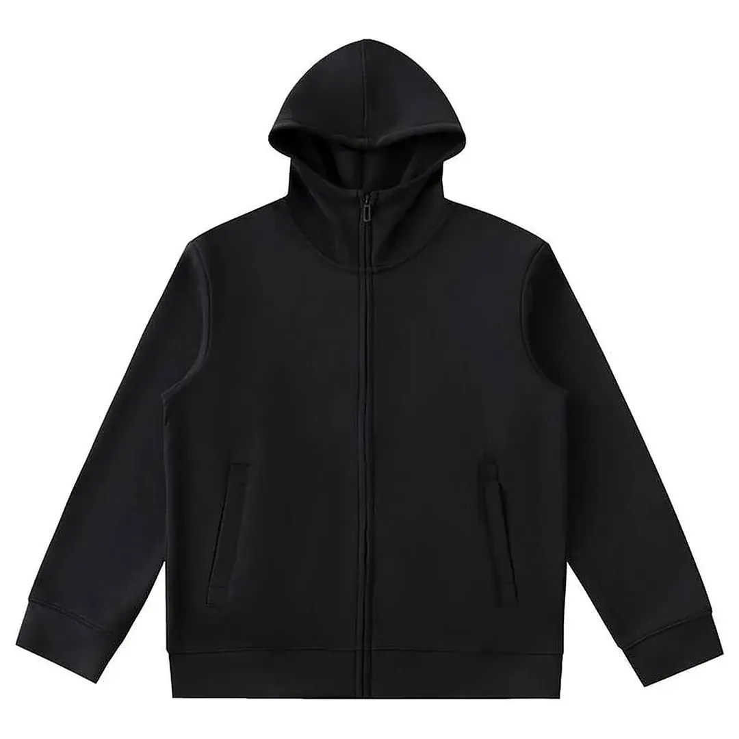 Heavyweight High Neck  Zip-Up Hoodie
