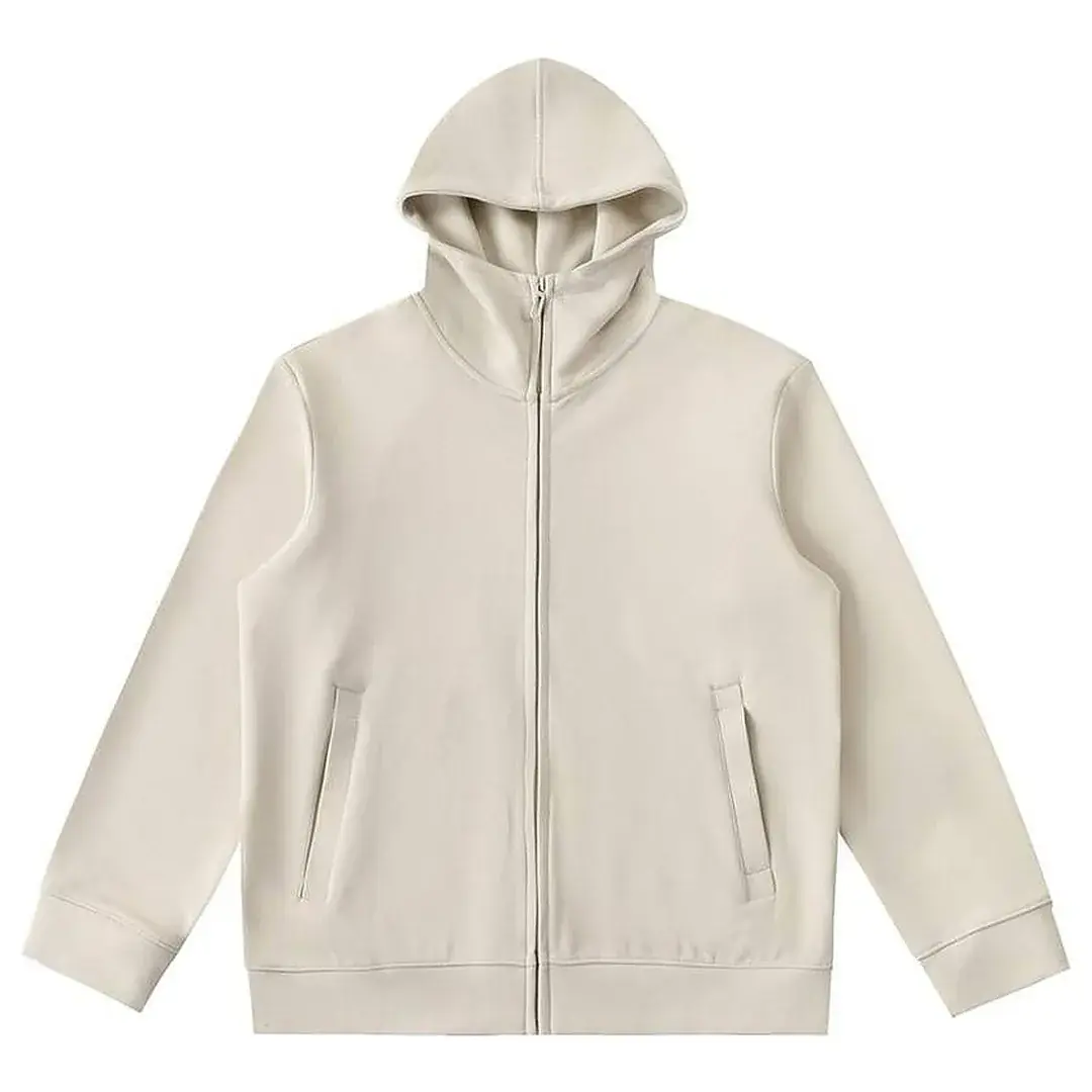 Heavyweight High Neck  Zip-Up Hoodie