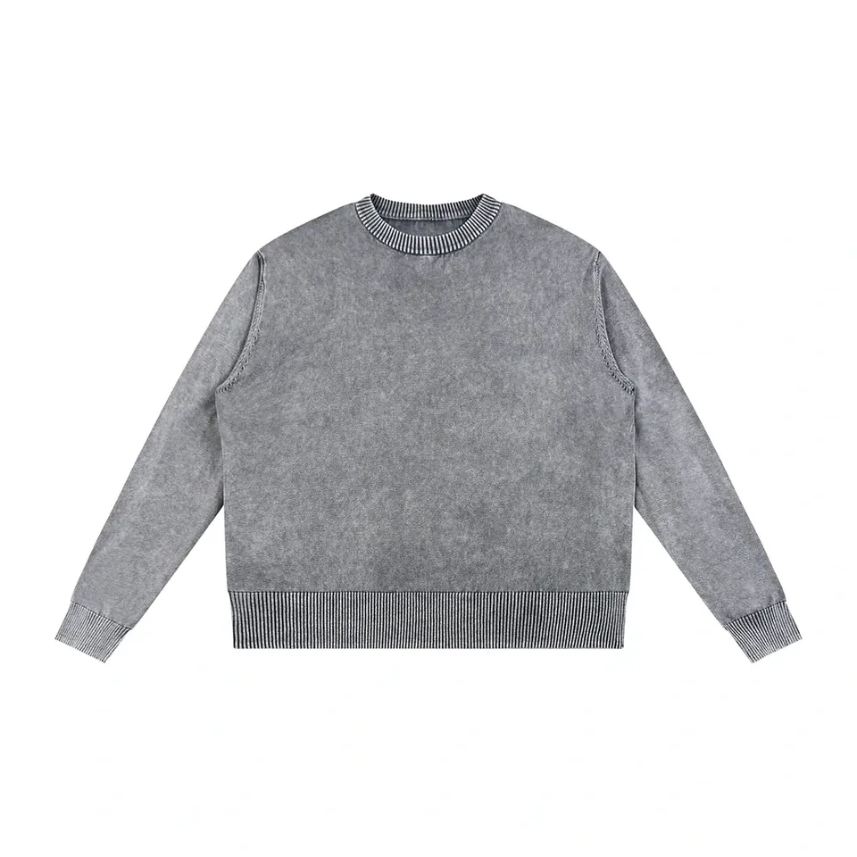 Mineral Wash Oversized Crew Sweater